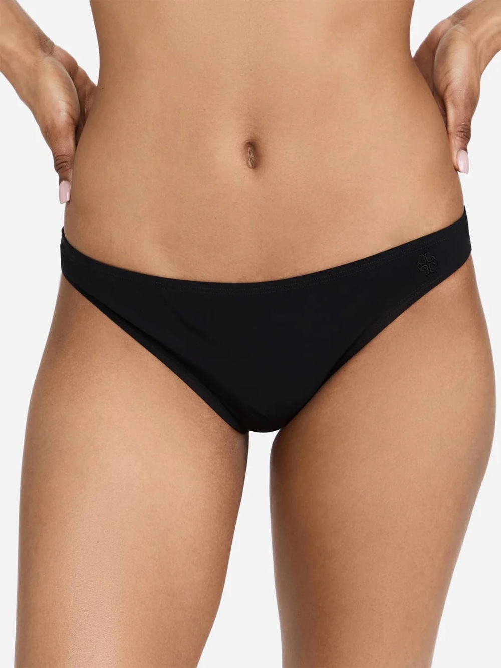 Tory Burch Black Solid Low-Rise Hipster Bikini Bottom in Medium NWT